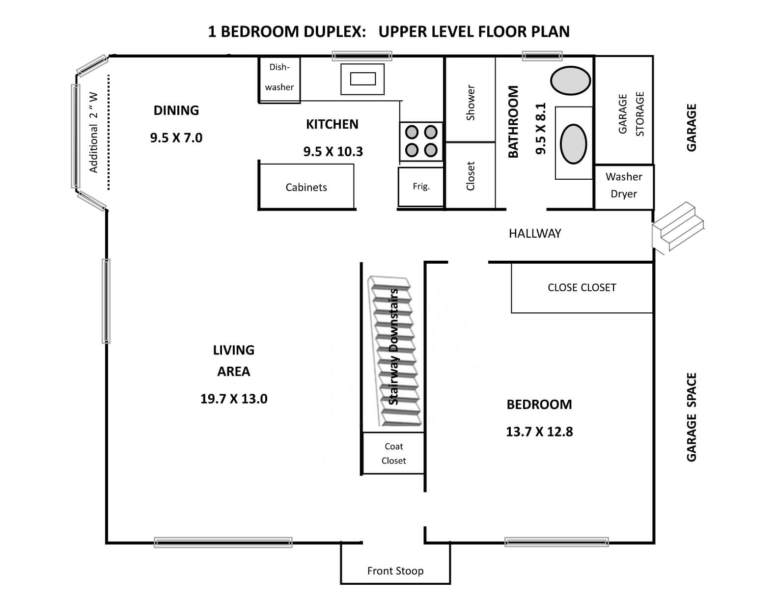 One Bedroom Duplex Floor Plan