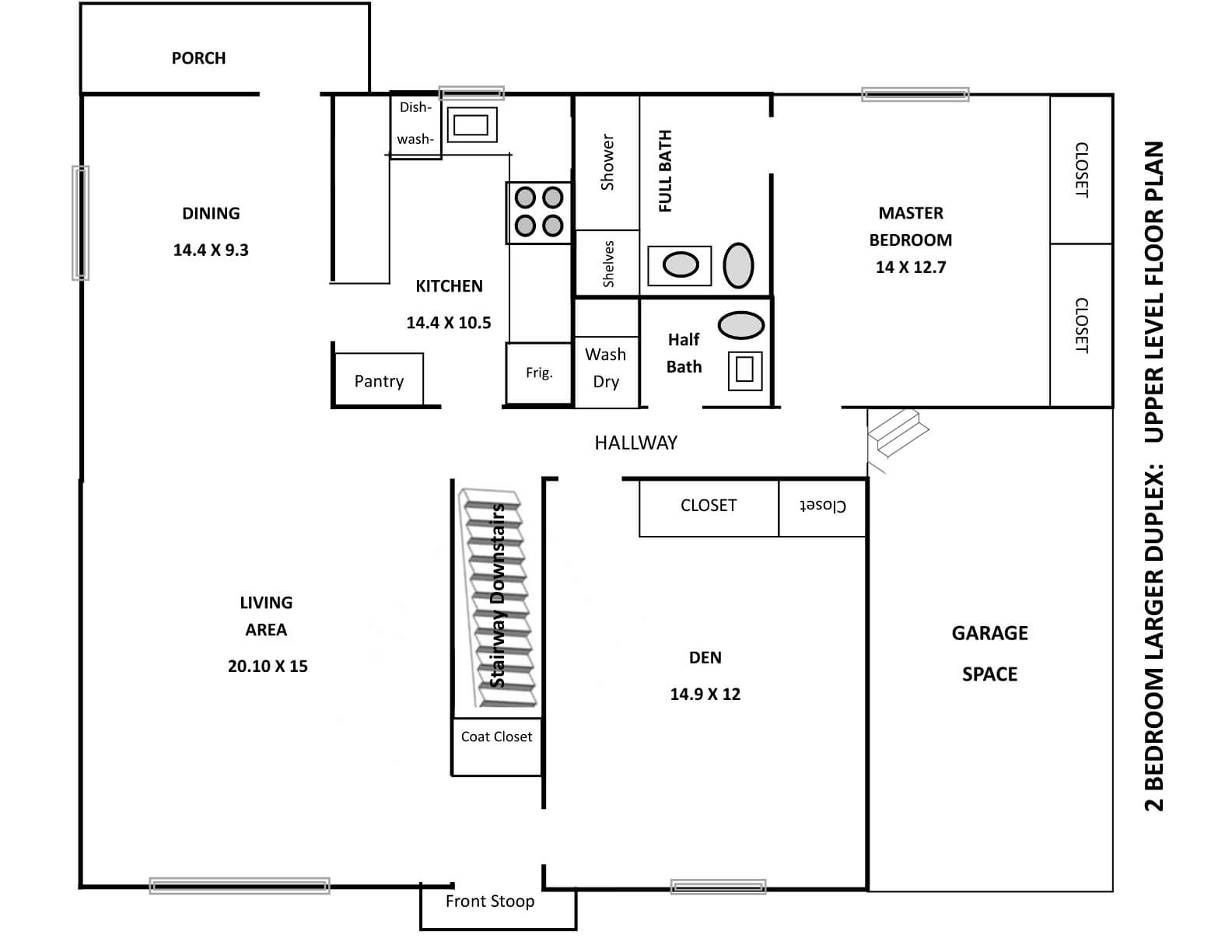 Two Bedroom Duplex Floor Plan