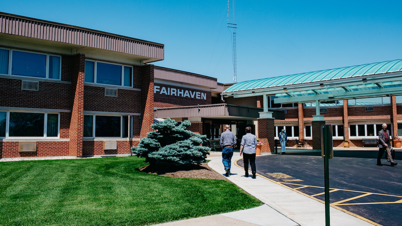 Front entrance to Fairhaven Christian Retirement Center