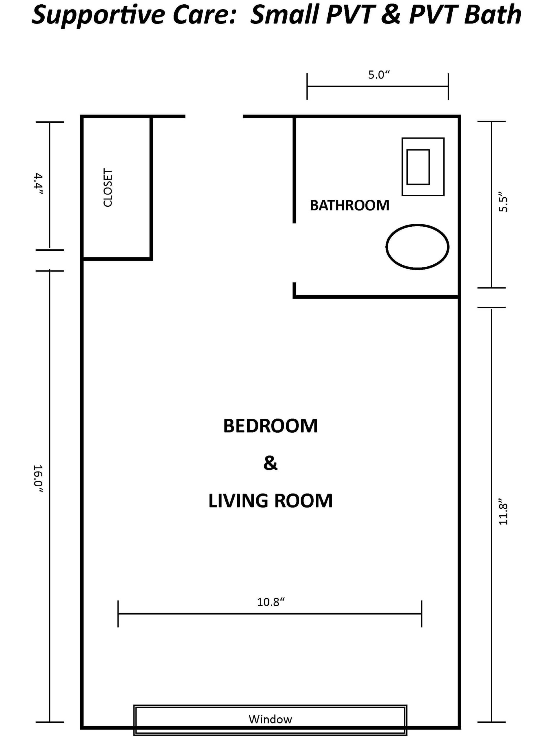 Small Private Room and Private Bath Floor Plan